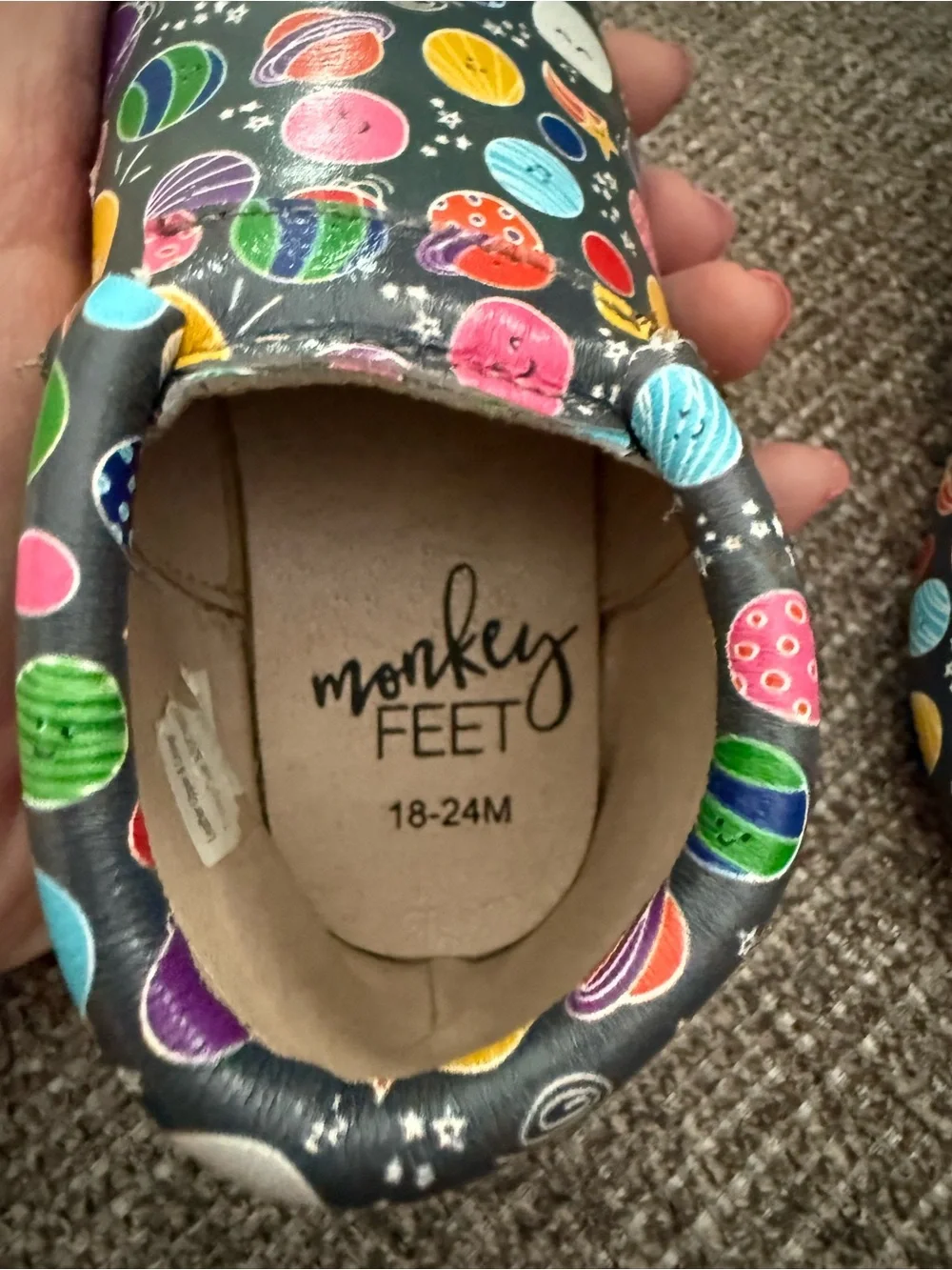 Kids Space Planet Slip-On Shoes in Multicolor